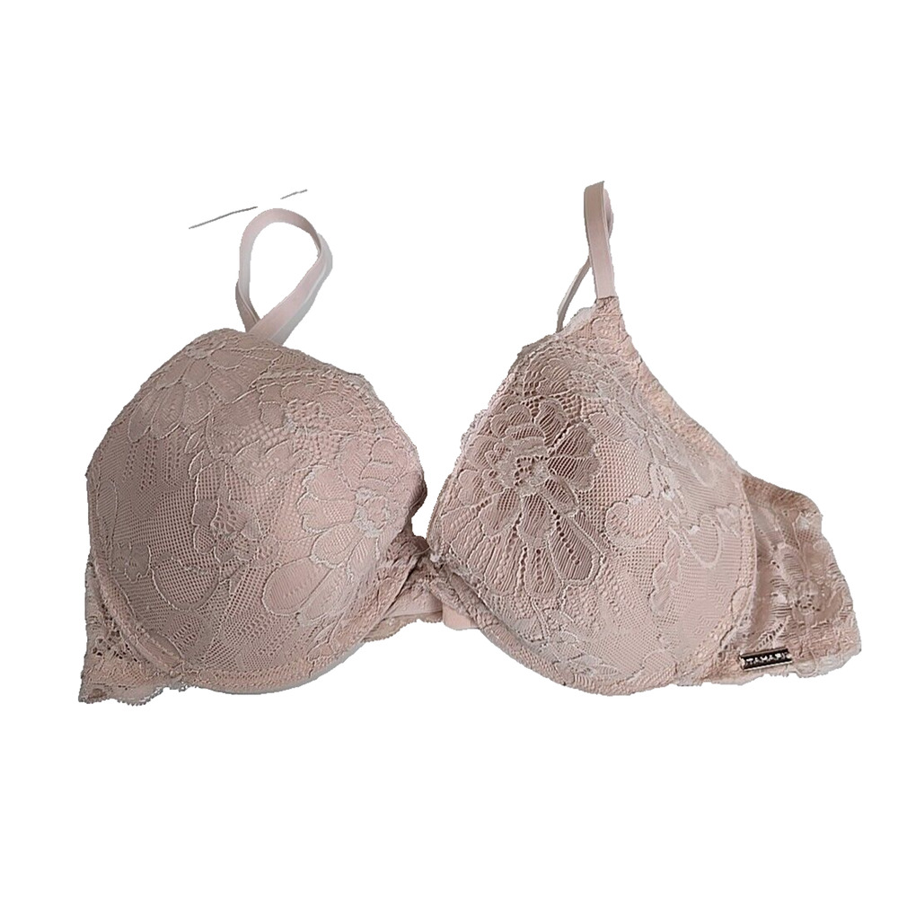Tahari Pink Floral Lace Full Coverage‎ Adjustable Straps Underwire Bra Size 38C